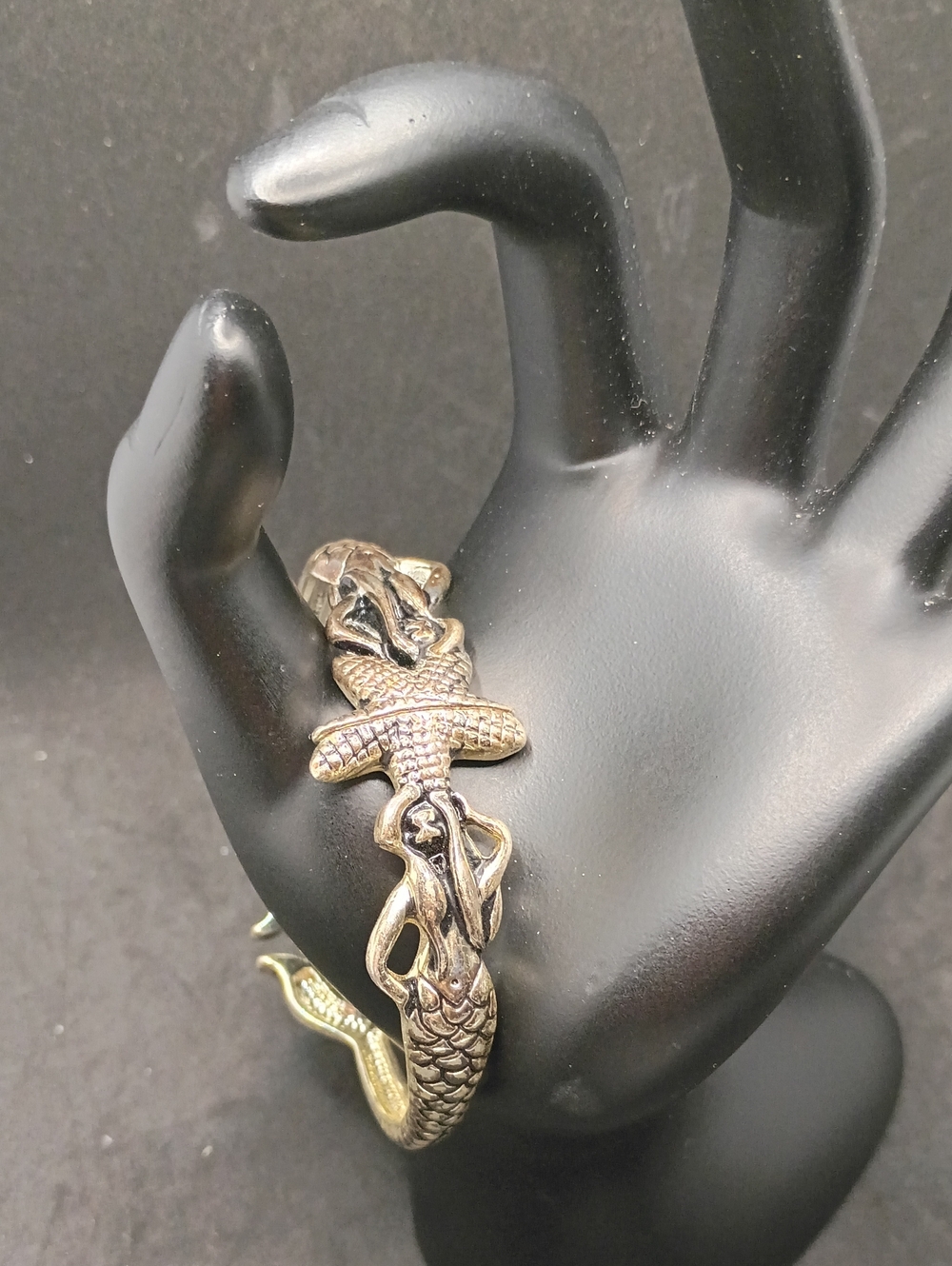 Silver Tone Mermaid Hinge Bracelet